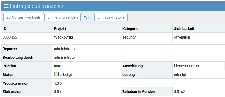 Mantis-WackoWiki Integration: Link to Issue Wiki page (10.2 KiB) Mantis-WackoWiki Integration: Link to Issue Wiki page
