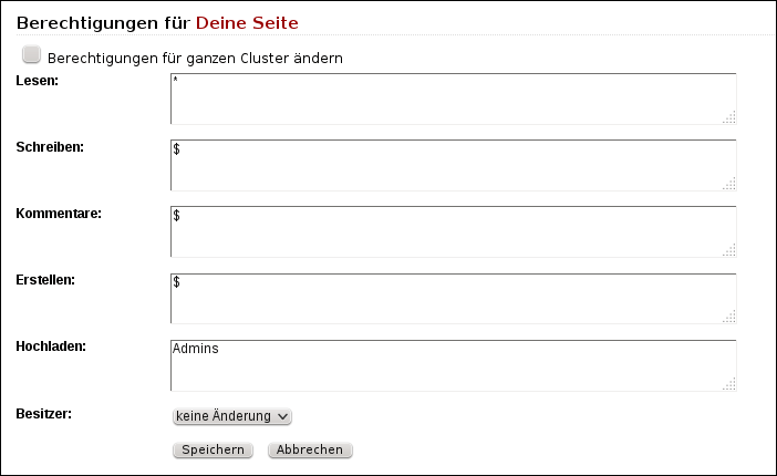 Zugriffssteuerung für ein geschütztes Wiki