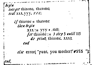 Spurious Algol in "Times Roman-Like" Font