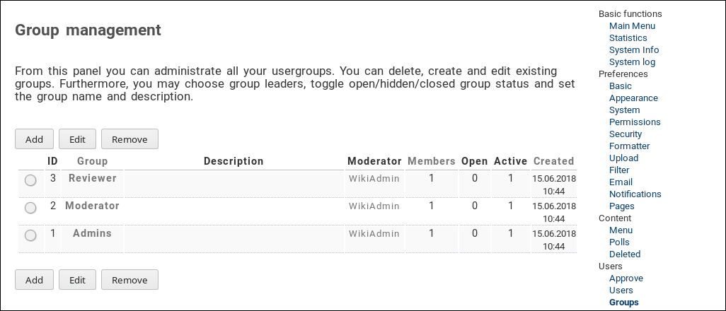 user group management