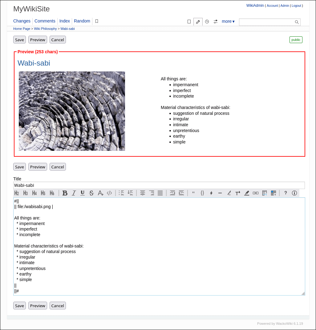 WackoWiki R6.1 Edit Preview