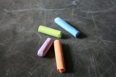 blackboard with colored chalk