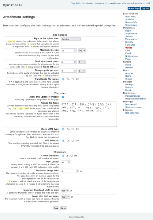 attachment settings module